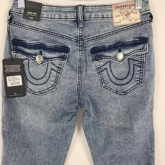 NWT True Religion Jennie Curvy Mid Rise Super Skinny Jeans - Size 26